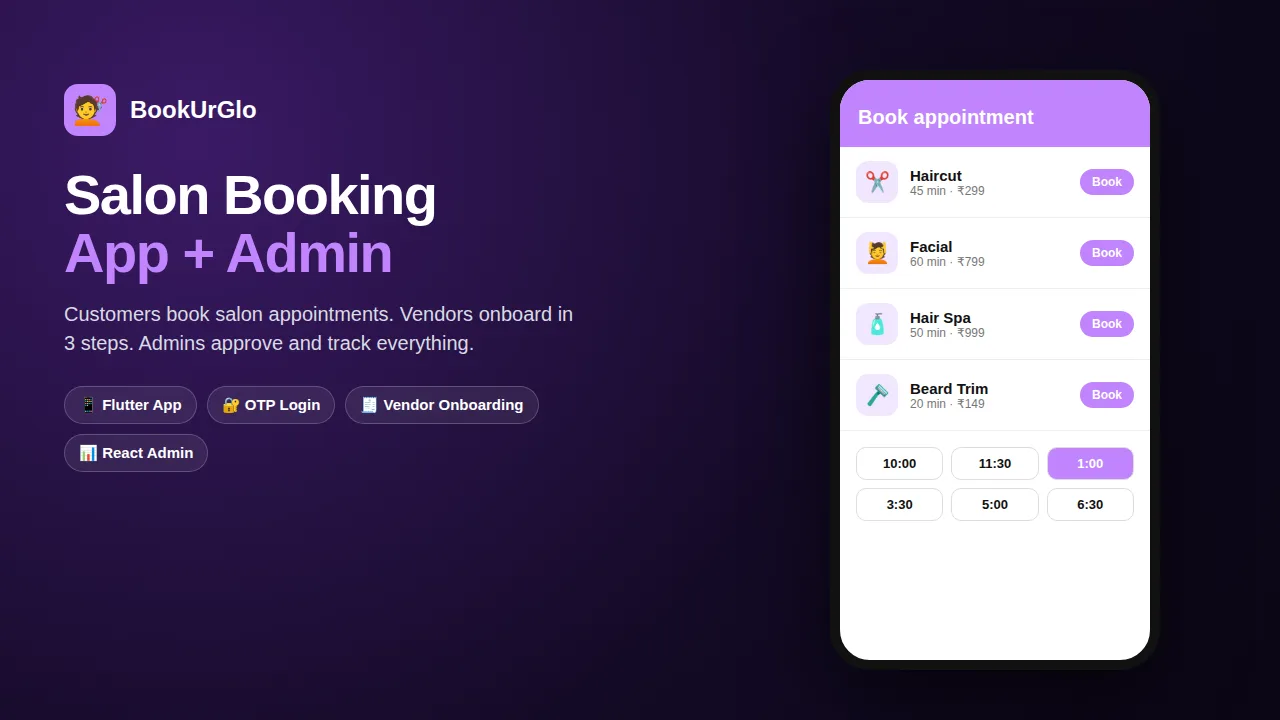 BookUrGlo salon booking app